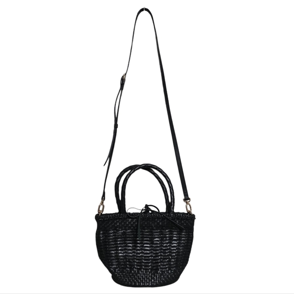 J. Crew Small Open Weave Leather Bag in Black OS - Picture 2 of 4